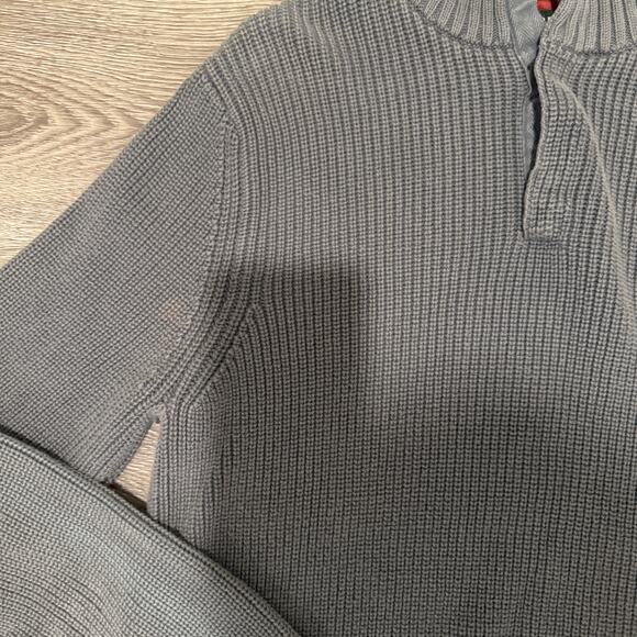 J.Crew Gray Cotton Mock Neck Sweater Waffle Knit Women Medium Flawed Preppy - Picture 5 of 7